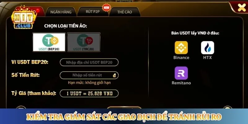 Kiểm tra giám sát các giao dịch để tránh rủi ro
